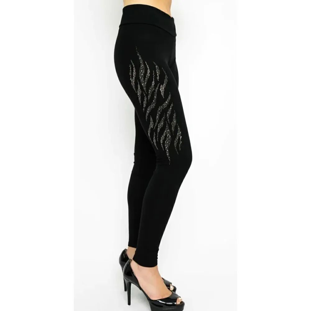 Vocal Flames Rhinestone Leggings